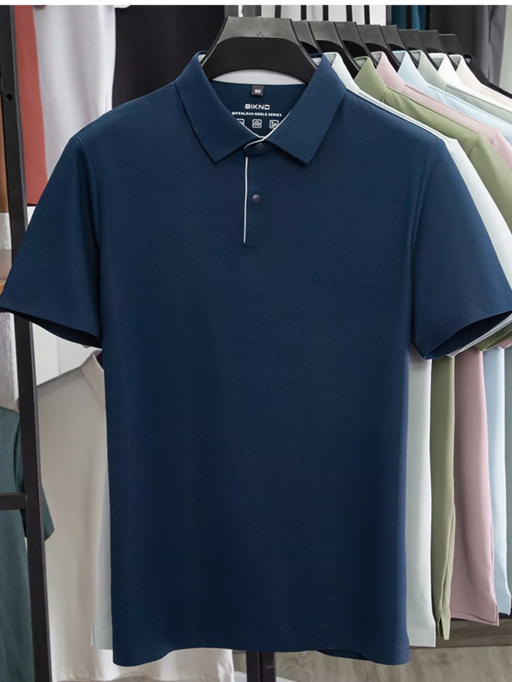 Men's Plus Size Button Detail Short Sleeve Polo, image 8