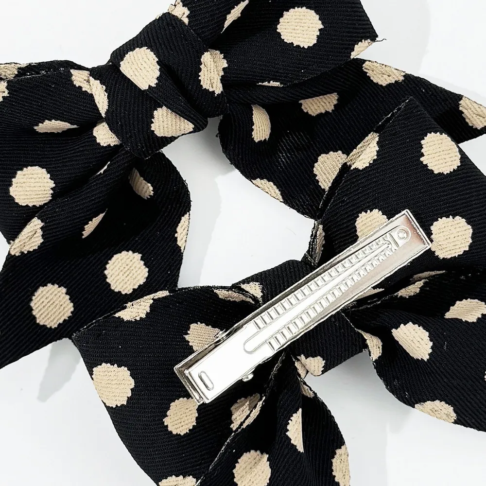 2-Piece Polka Dot Bow Hair Clip, image 3