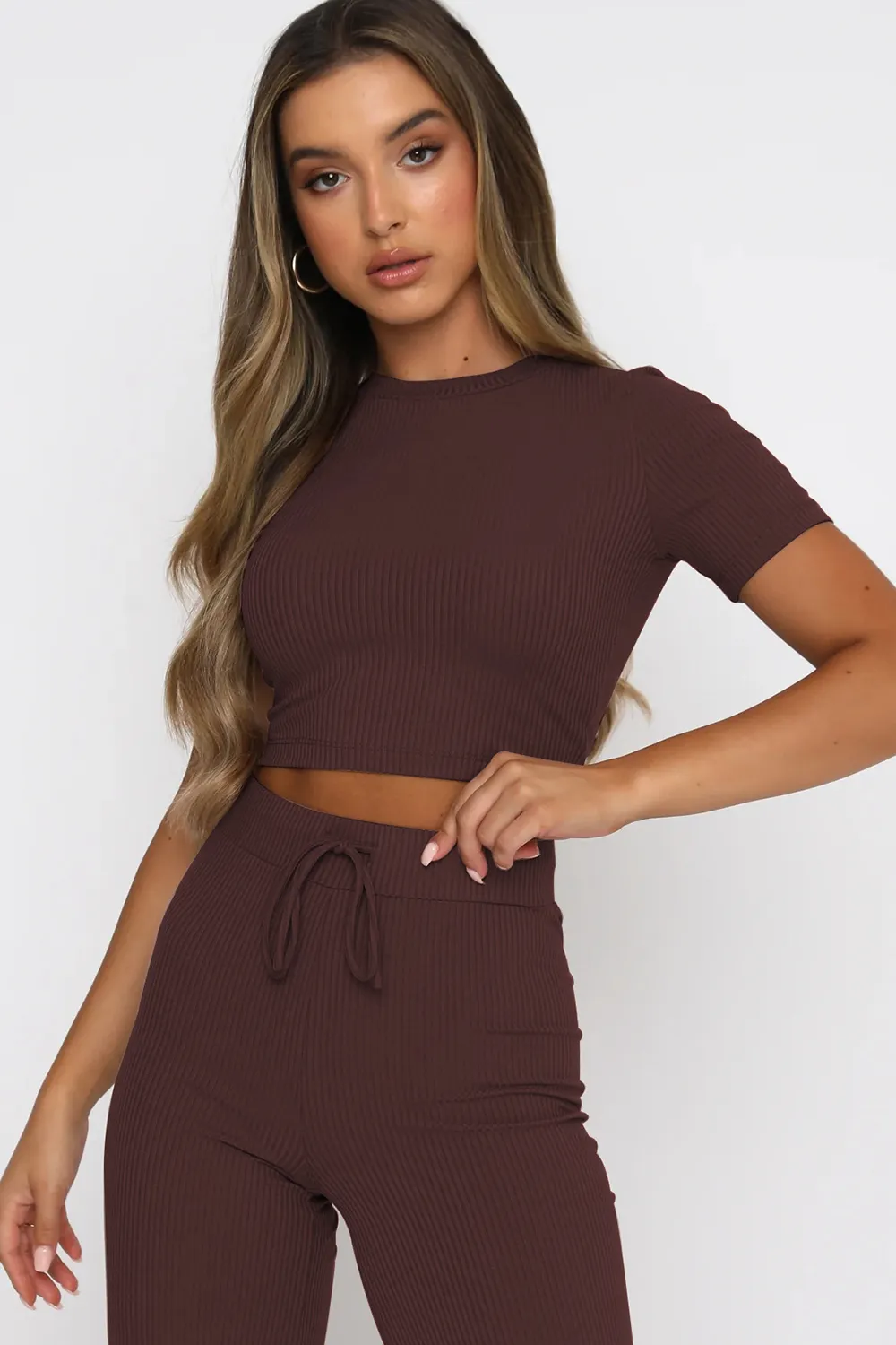 Round Neck Short Sleeve Top and Pants Set, image 16
