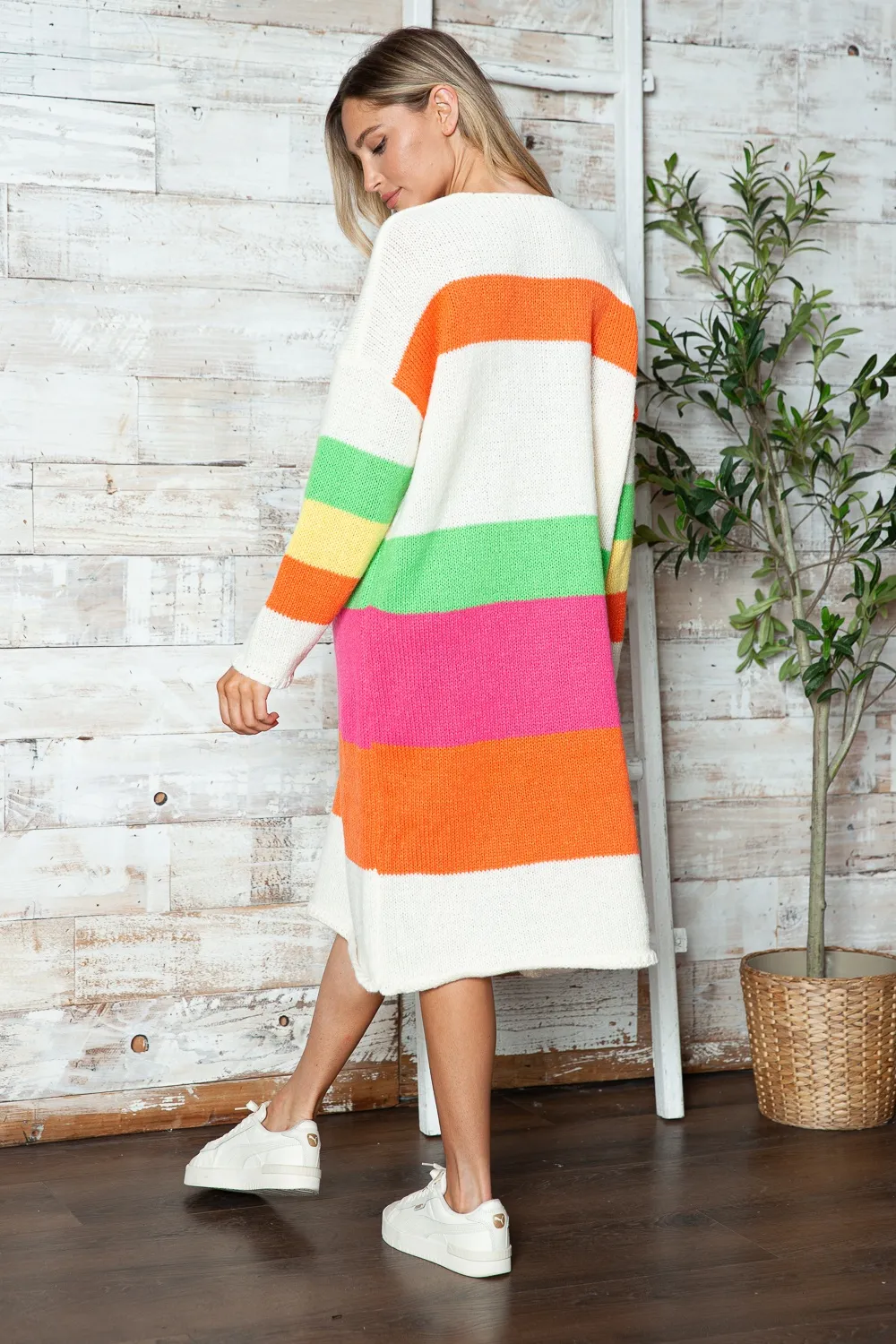 Color Block V-Neck Long Sleeve Sweater Dress, image 18