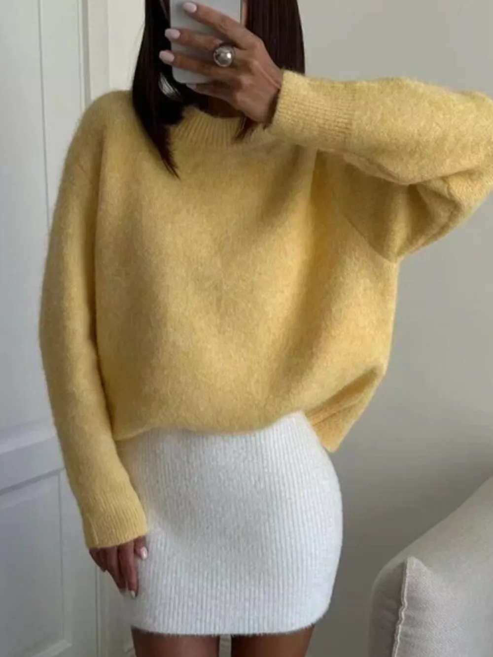 Round Neck Dropped Shoulder Sweater, image 9