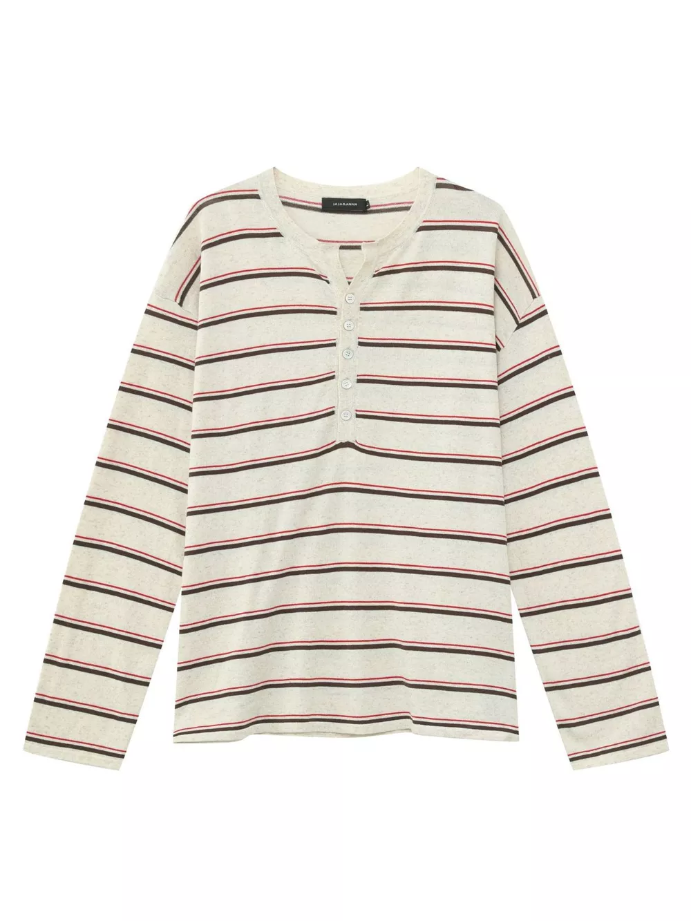 Men's Striped Button Detail Henley T-Shirt, image 10