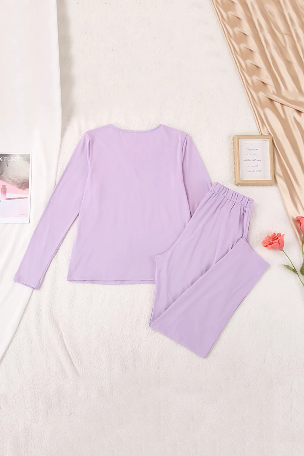 Buttery-Soft Surplice Long Sleeve Top and Pants Set, image 9