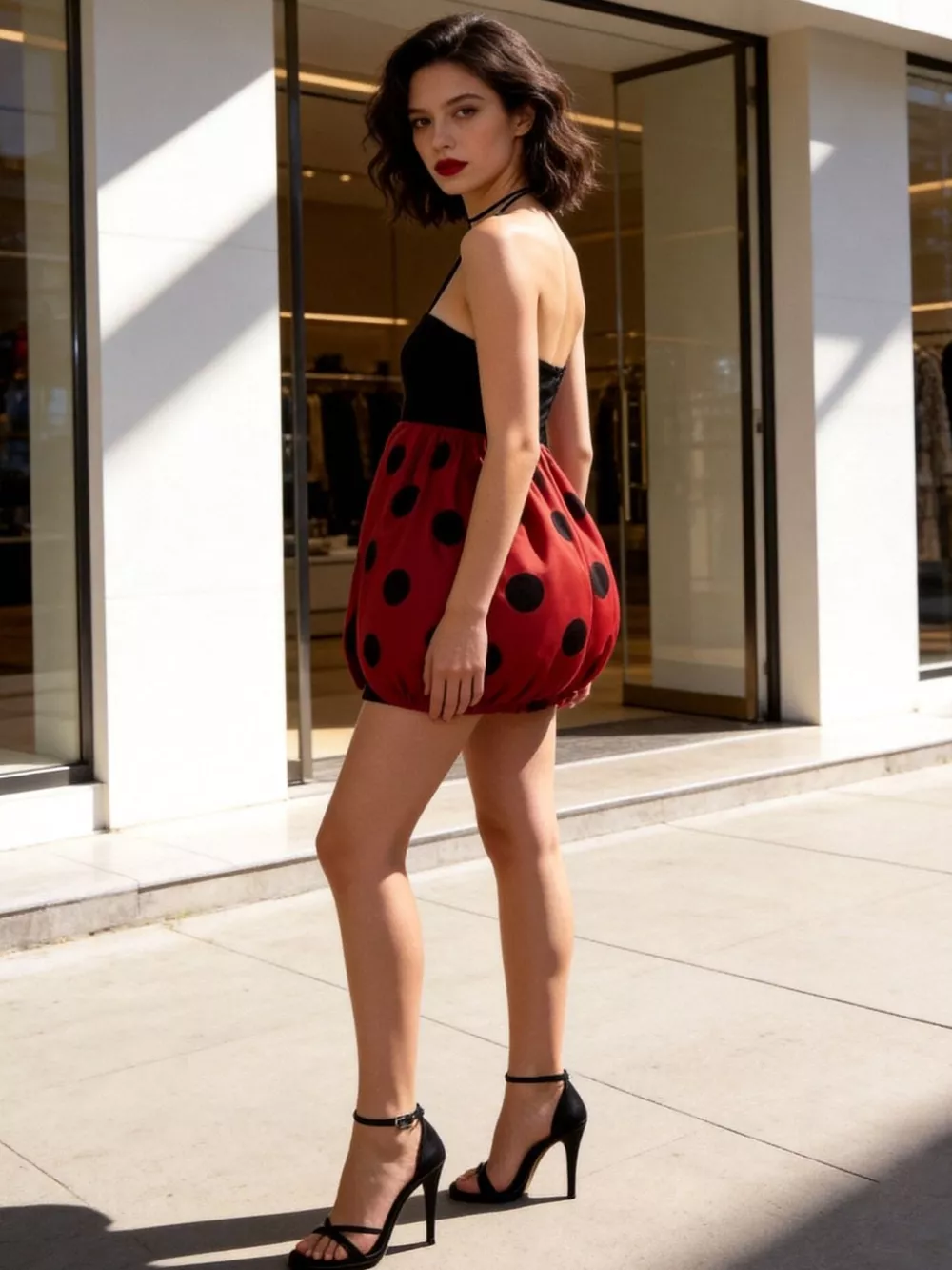 Halloween Ladybug Halter Neck Bubble Dress, image 11