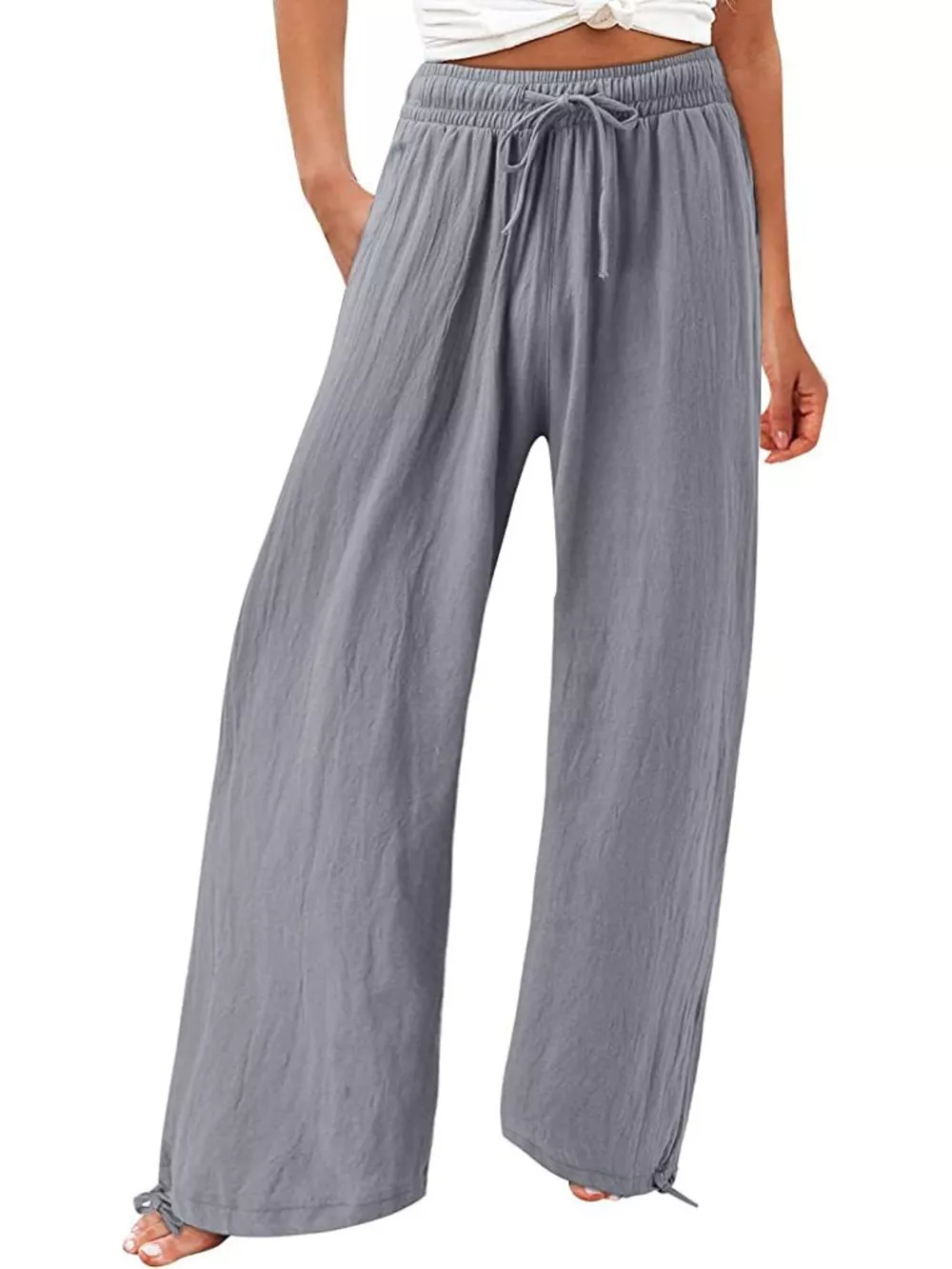 Full Size Wide Leg Pants with Drawstring Waist Plus Size, image 8