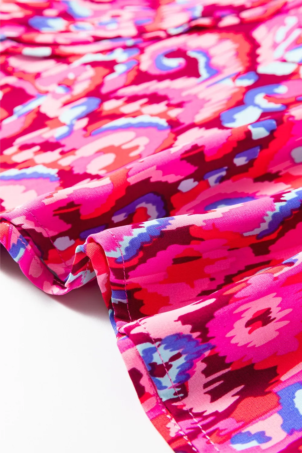 Abstract Print V Neck Half Sleeve Loose Fit Blouse, image 11