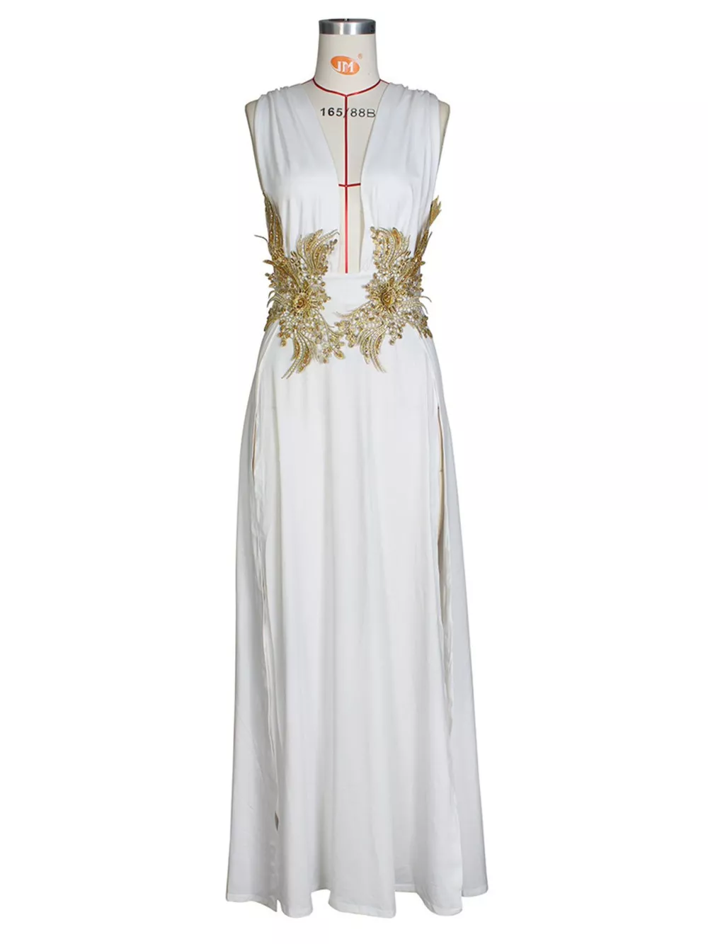 Deep V-Neck High Slit Maxi Dress, image 15