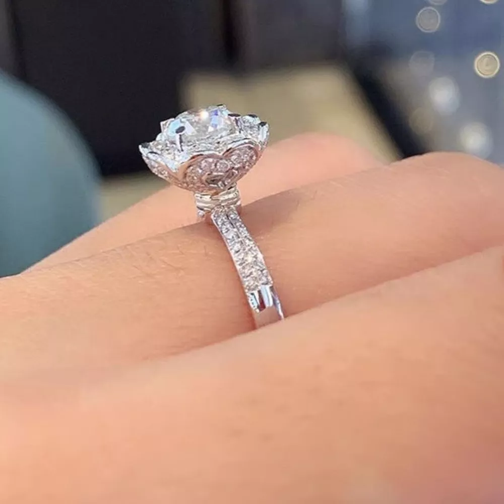 1 Carat 925 Sterling Silver Moissanite Ring, image 5