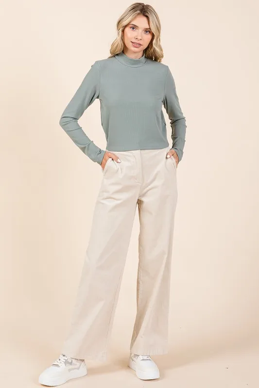 Corduroy Back Elastic Waist Pants, image 5