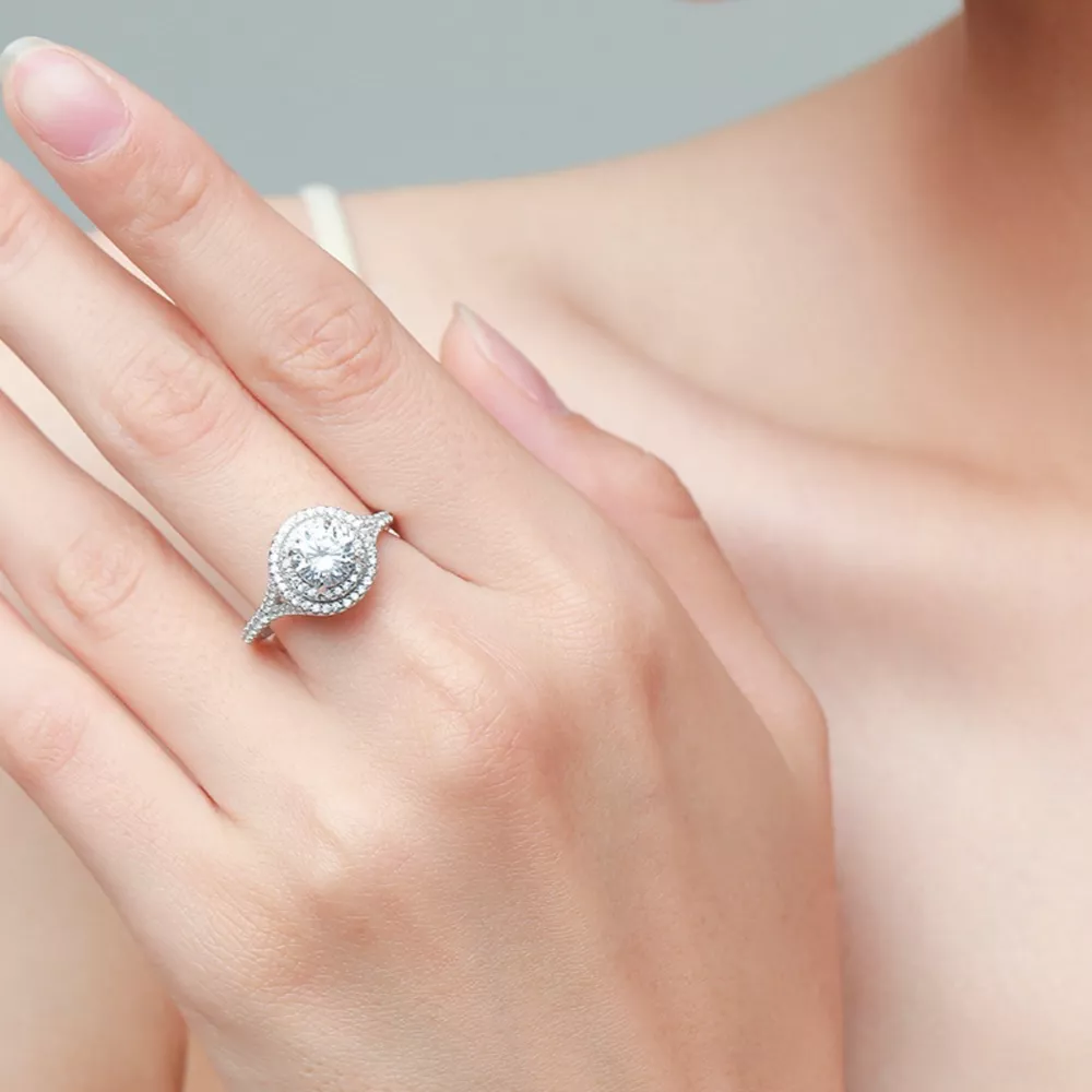 1 Carat Moissanite 925 Sterling Silver Ring, image 3