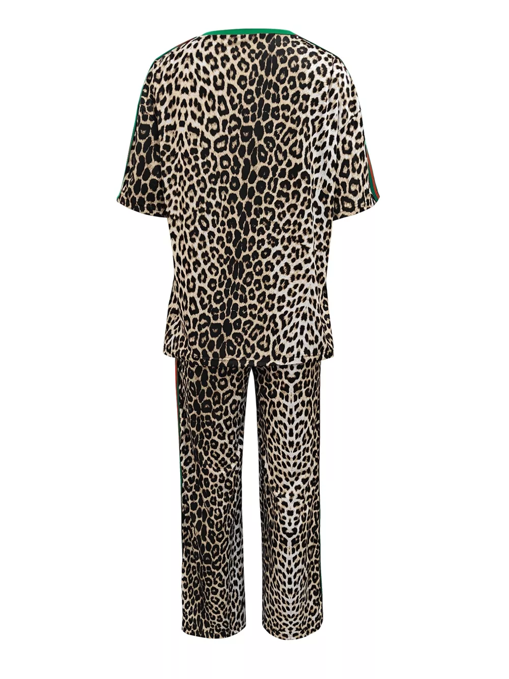 Leopard Round Neck Top and Pants Two-Piece Set, image 6