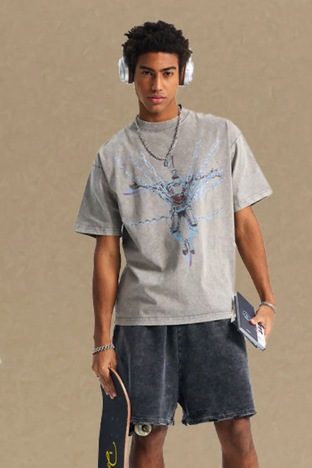 Men's Round Neck Graphic T-Shirt, image 3