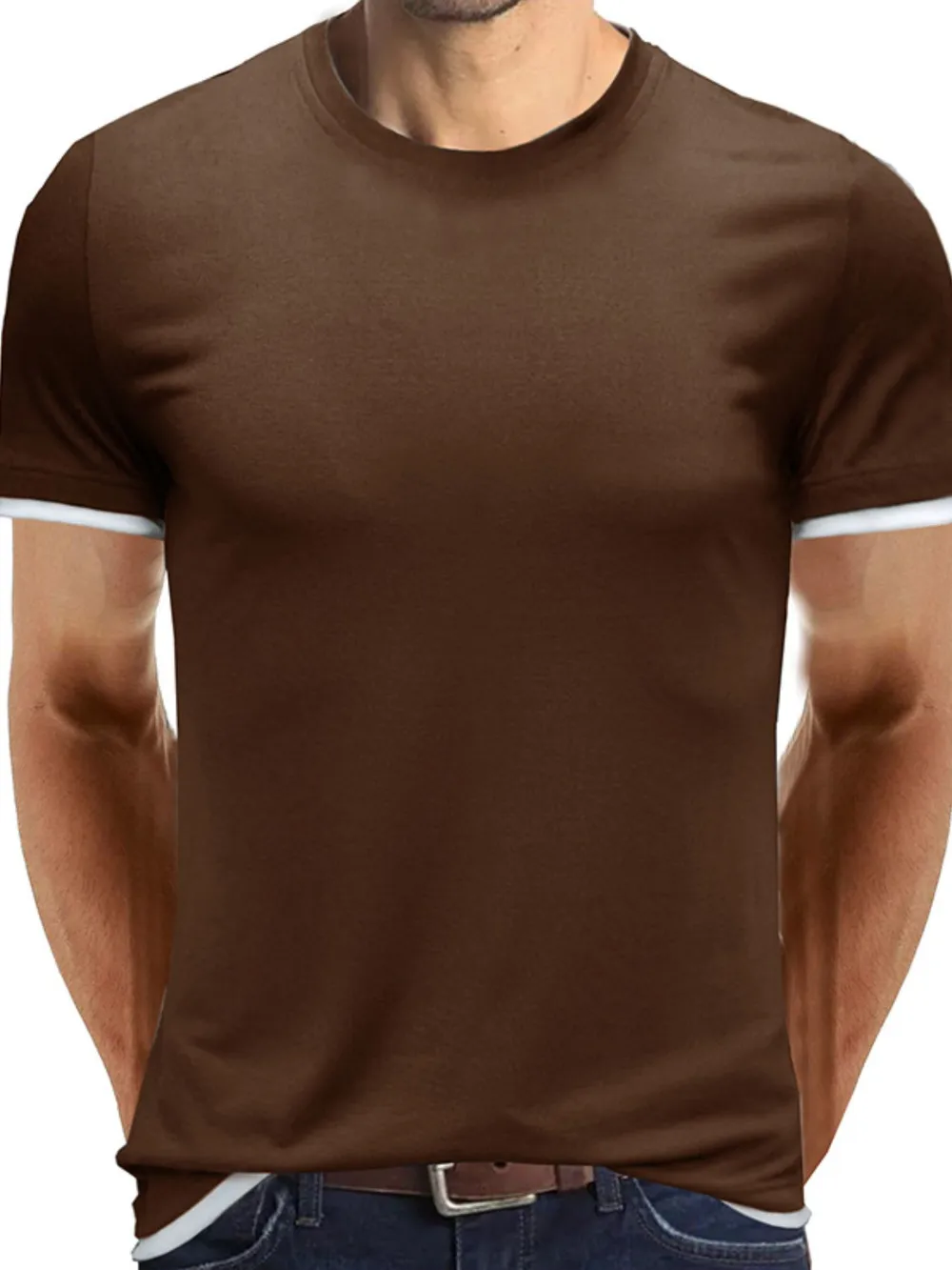Men‘s Classic Contrast Trim Crew Neck T-Shirt, image 6