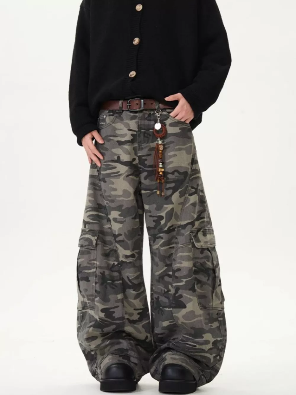 Men's Camouflage Wide Leg Pants, image 4