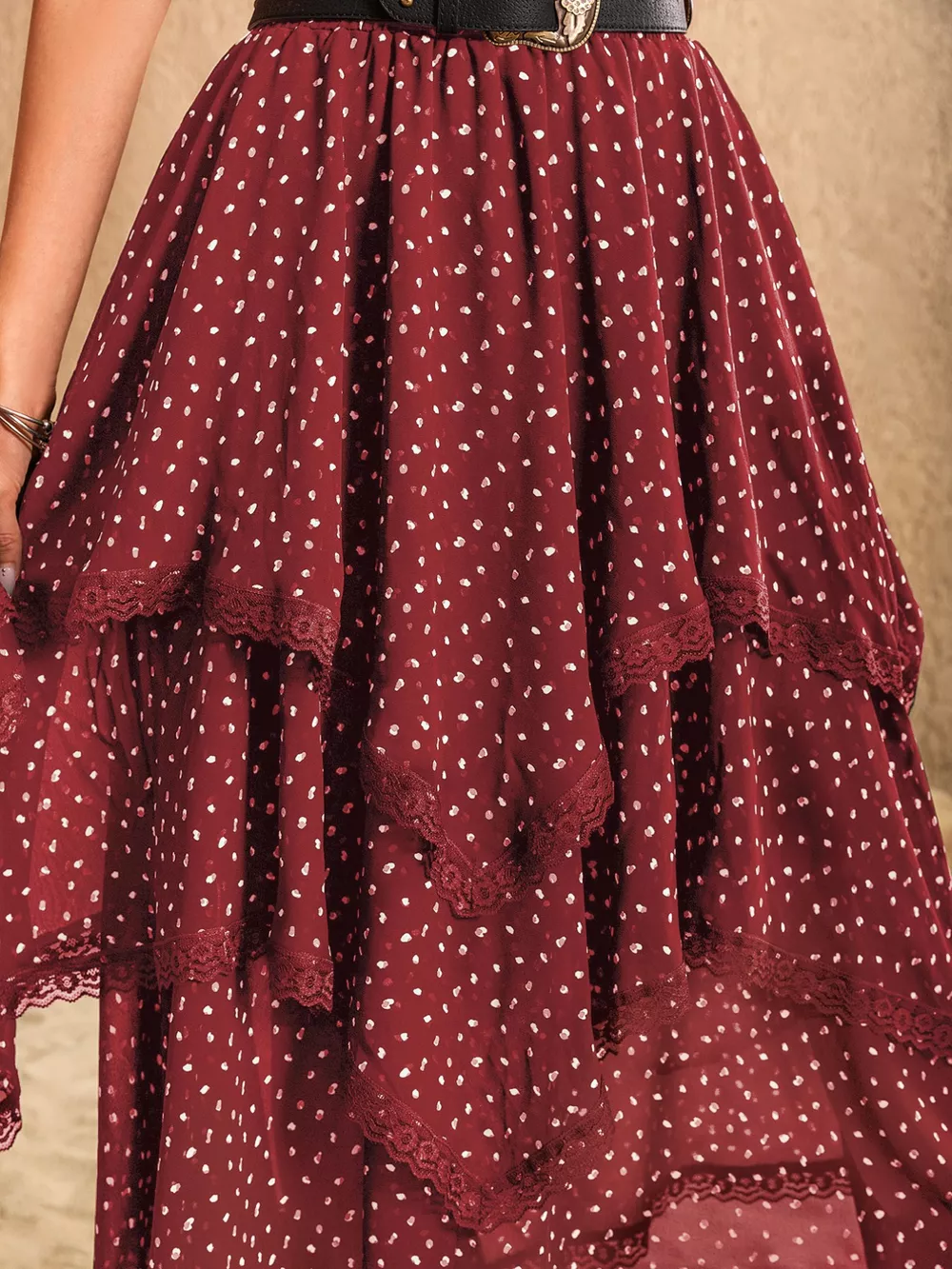 Lace Detail Layered Skirt, image 5