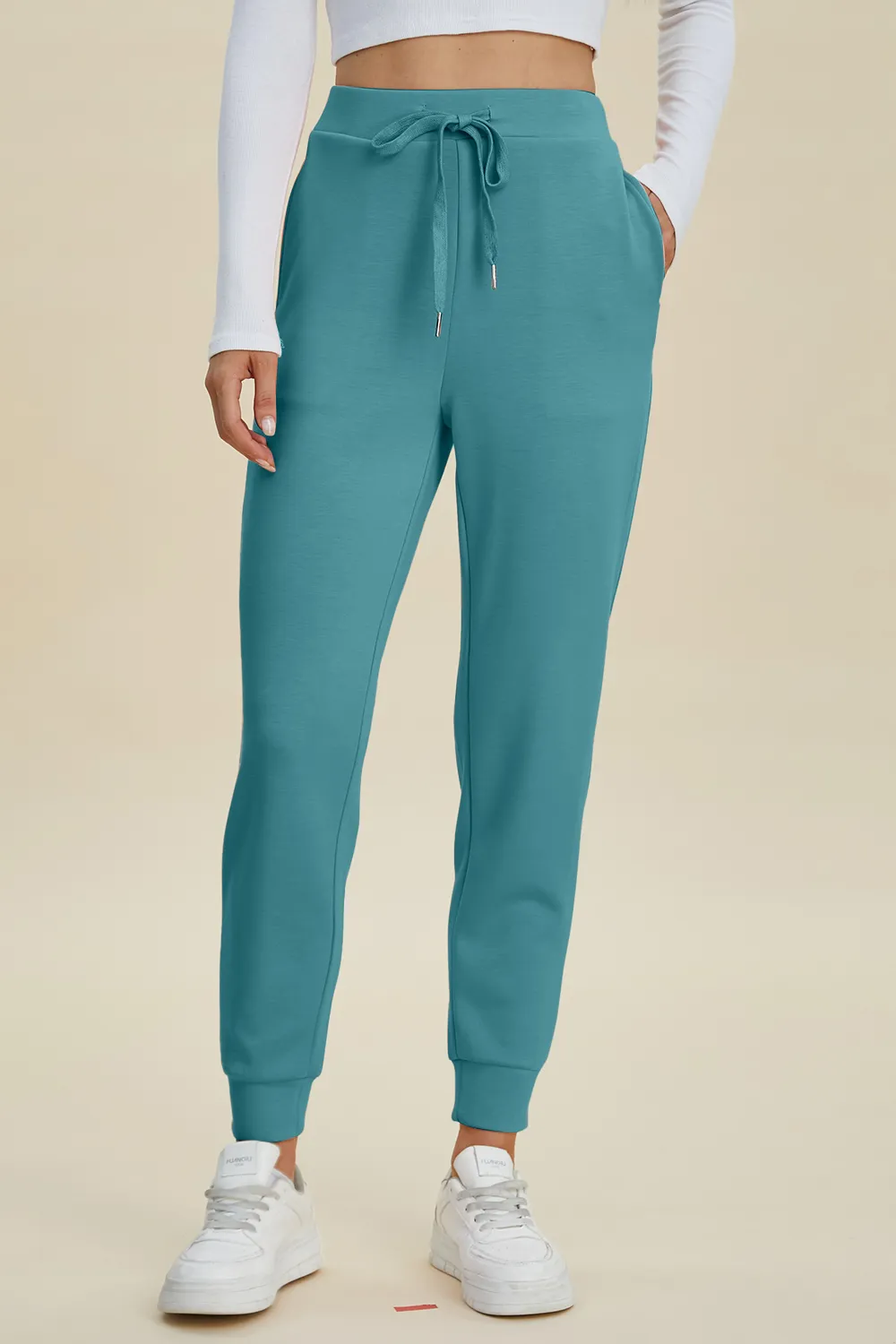 Full Size Air Scuba Drawstring High Waist Joggers, image 9