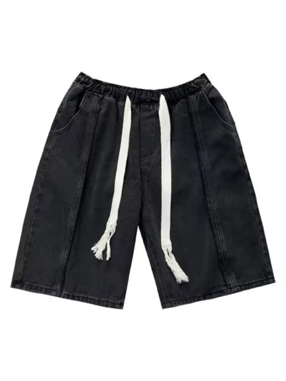 Men's Full Size Drawstring Denim Shorts with Pockets Plus Size, image 4