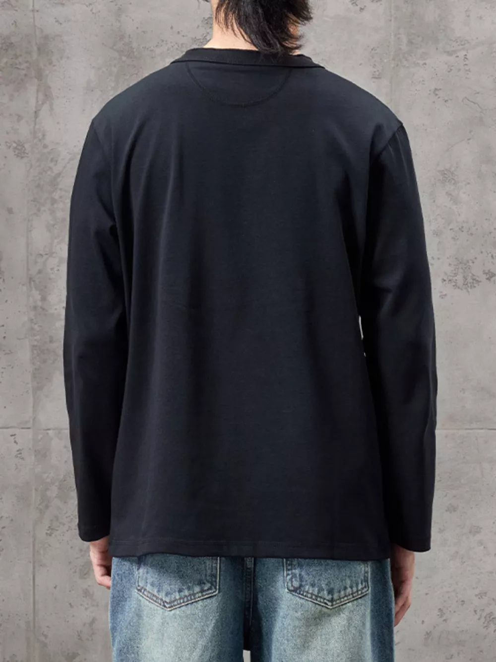 Men's Plus Size Casual Henley Long Sleeve T-Shirt, image 5