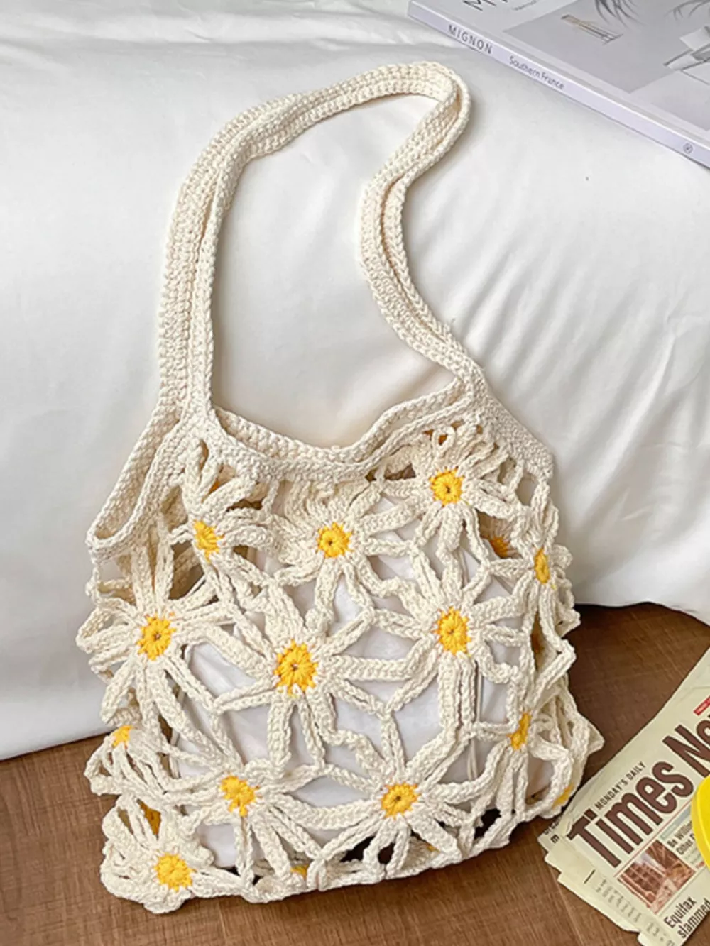 Daisy Crochet Shoulder Bag, image 5