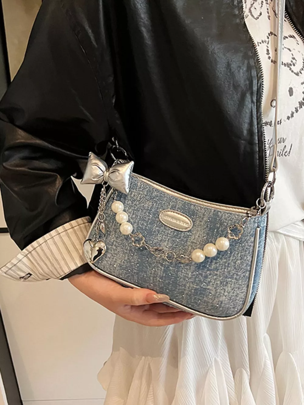 Pearl Chain Shoulder Bag, image 5
