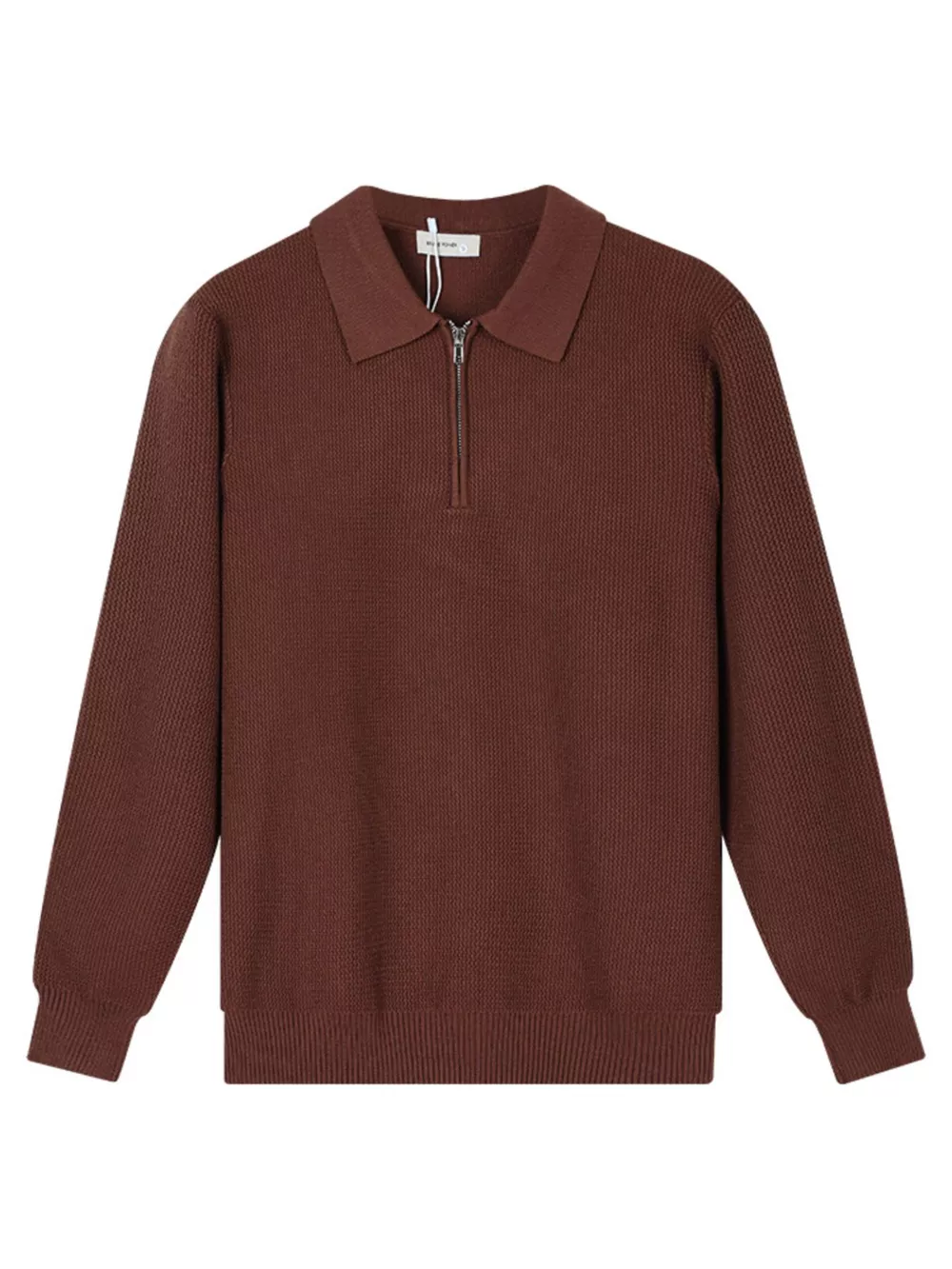 Men's Plus Size Quarter-Zip Textured Knit Top, image 3