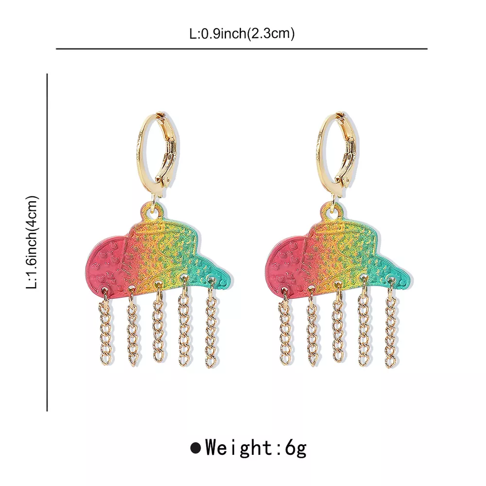 Rainbow Cloud Dangle Earrings, image 5