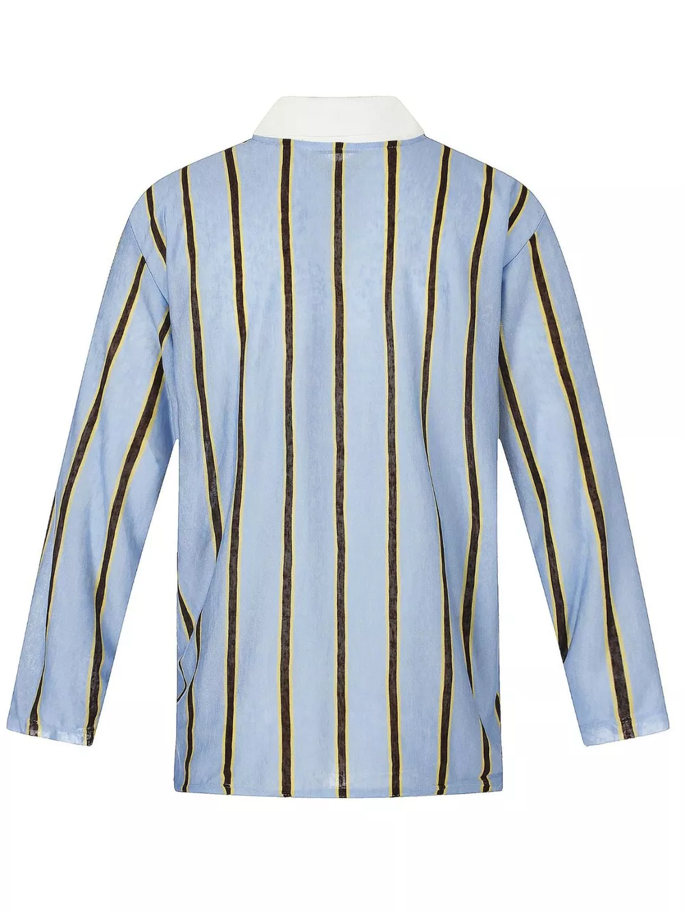 Men's Striped Long-Sleeve Polo Shirt with Contrast Collar, image 2