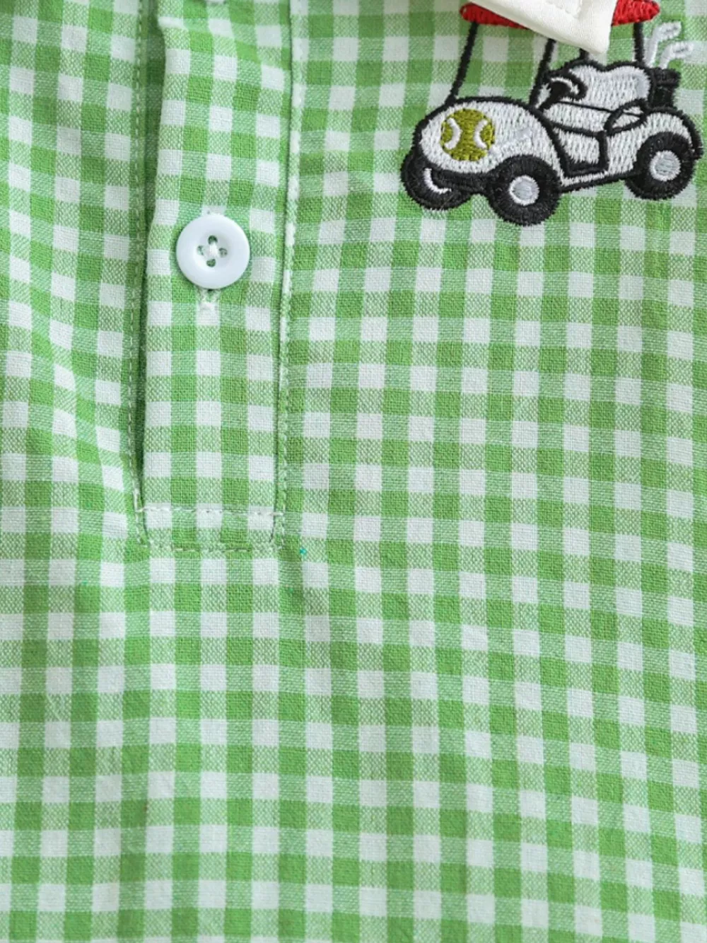Children's Gingham Ruffle Hem Polo Dress, image 9