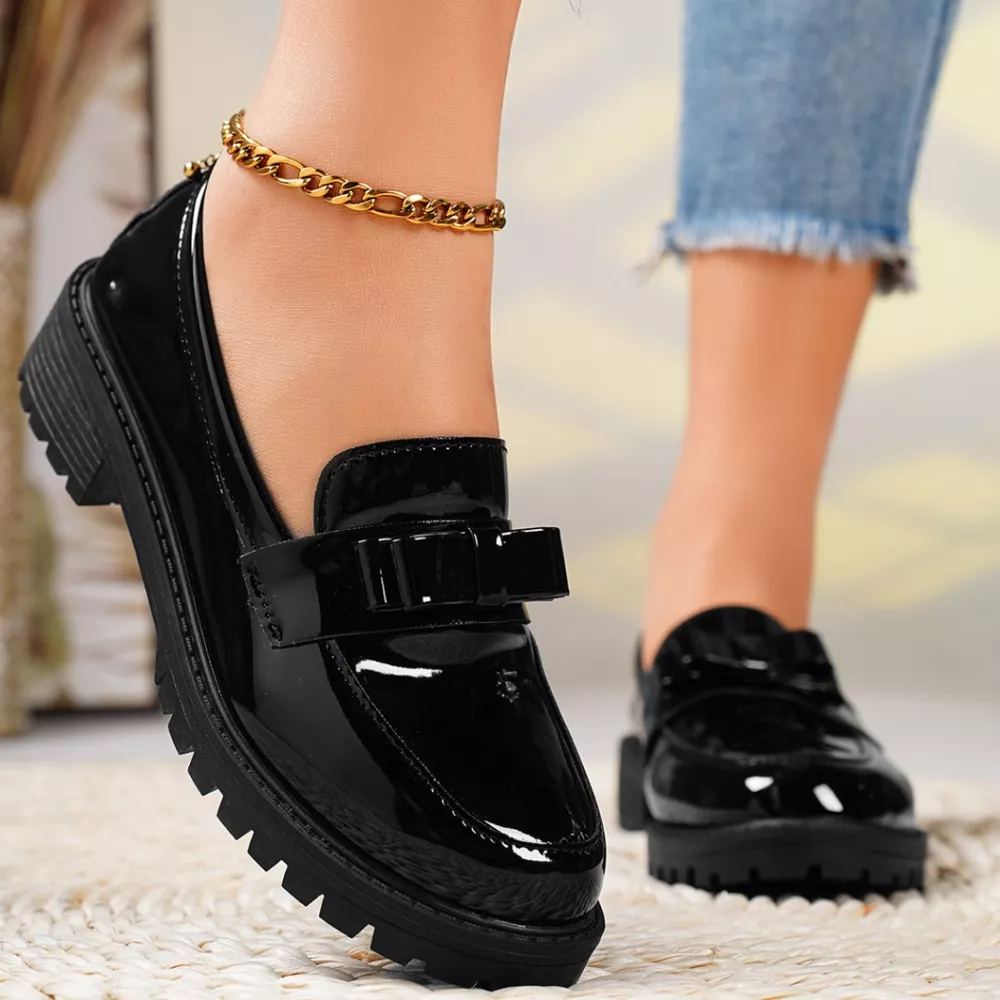 Round Toe Bow Loafers, image 8