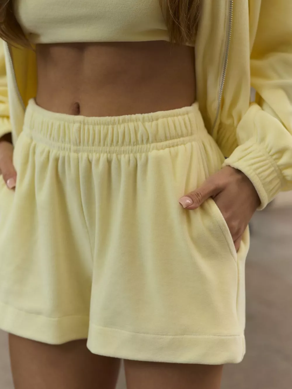 Zip Up Cropped Hoodie and Shorts Set, image 5