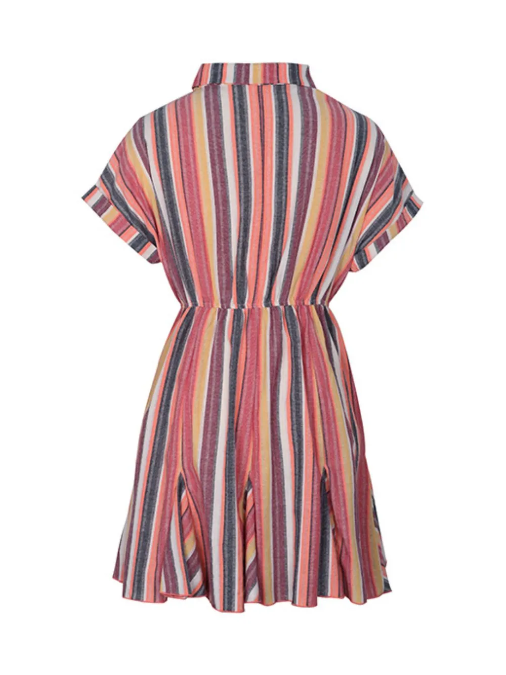 Striped Surplice Short Sleeve Dress, image 5