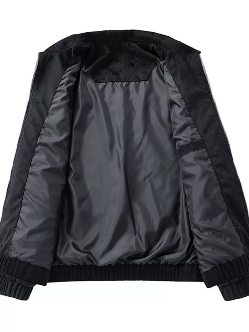 Men's Plus Size Casual Solid Color Zip-Up Jacket, image 2
