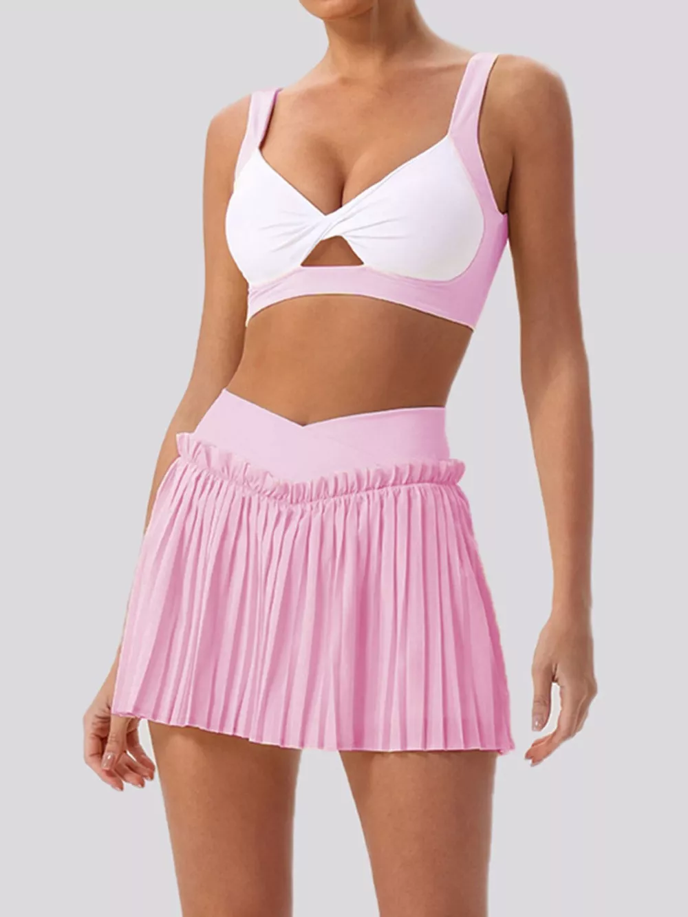 Sleeveless Top and Pleated Skirt Active Set, image 25