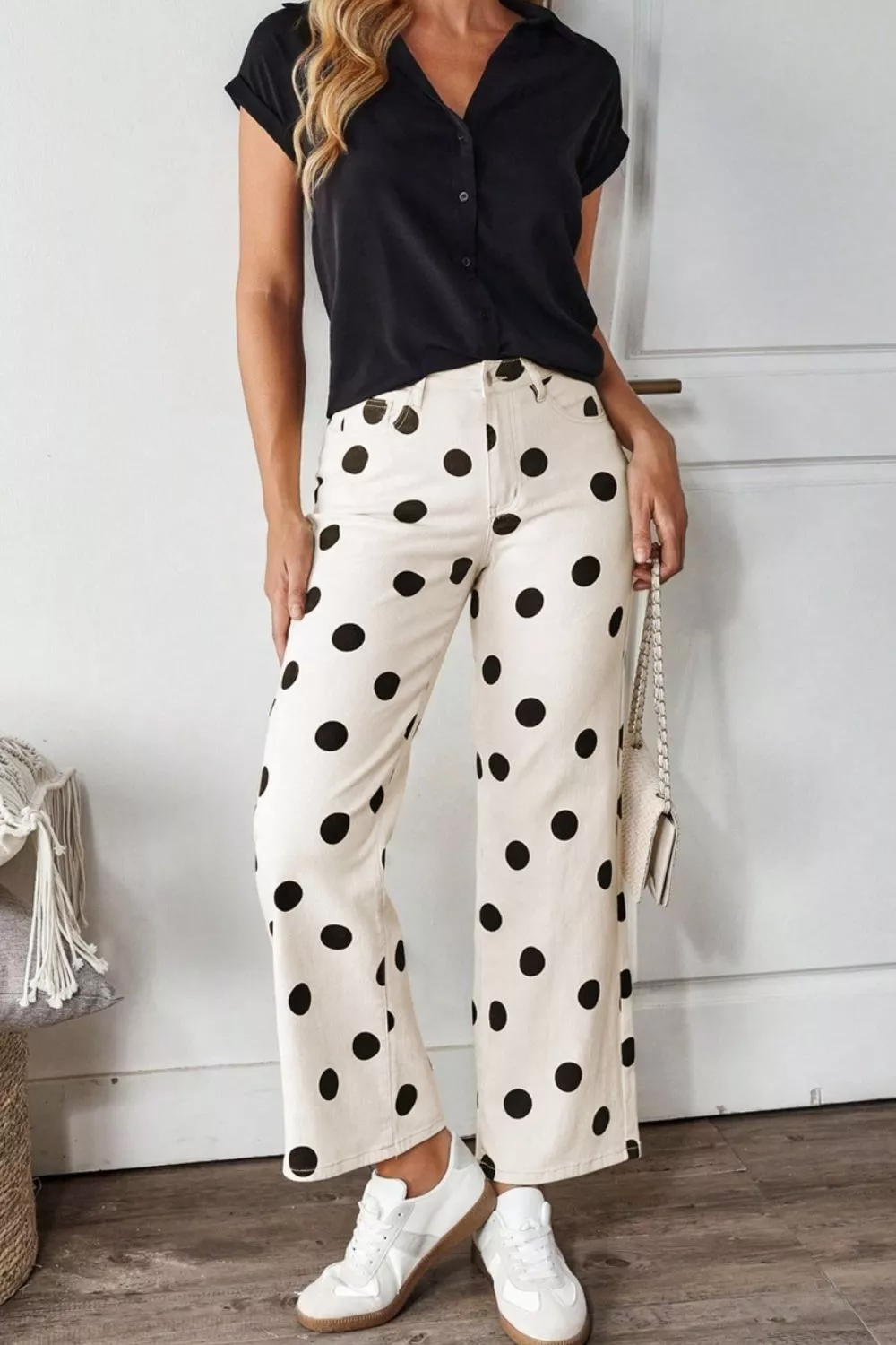 Polka Dot Loose Fit Jeans, image 5
