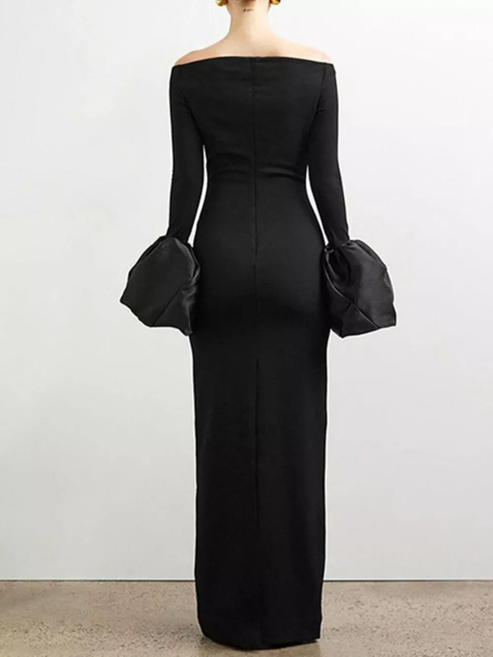Off-Shoulder Flounce Sleeve Maxi Dress, image 4