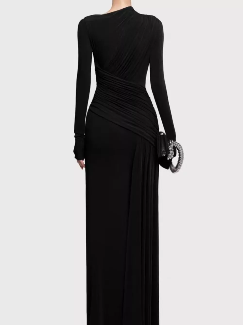 Ruched Long Sleeve Maxi Dress, image 5