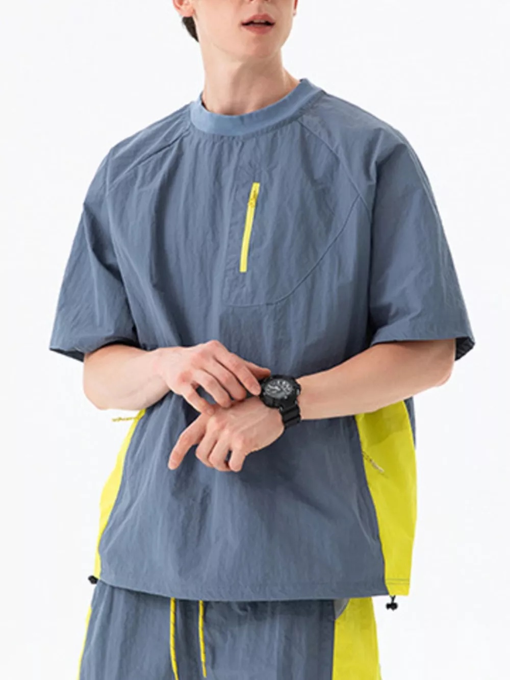 Men's Contrast Round Neck Short Sleeve T-Shirt, image 6