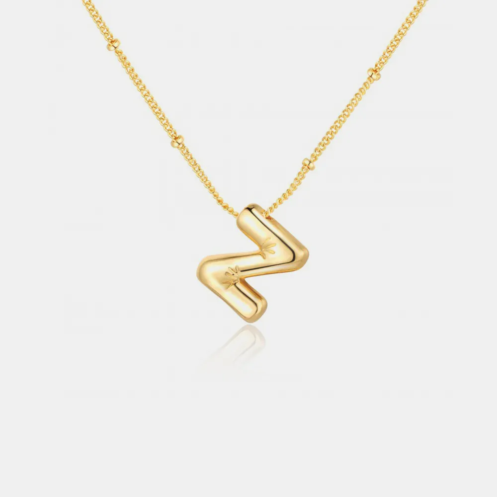 Gold-Plated Bubble Initial Necklace, image 6