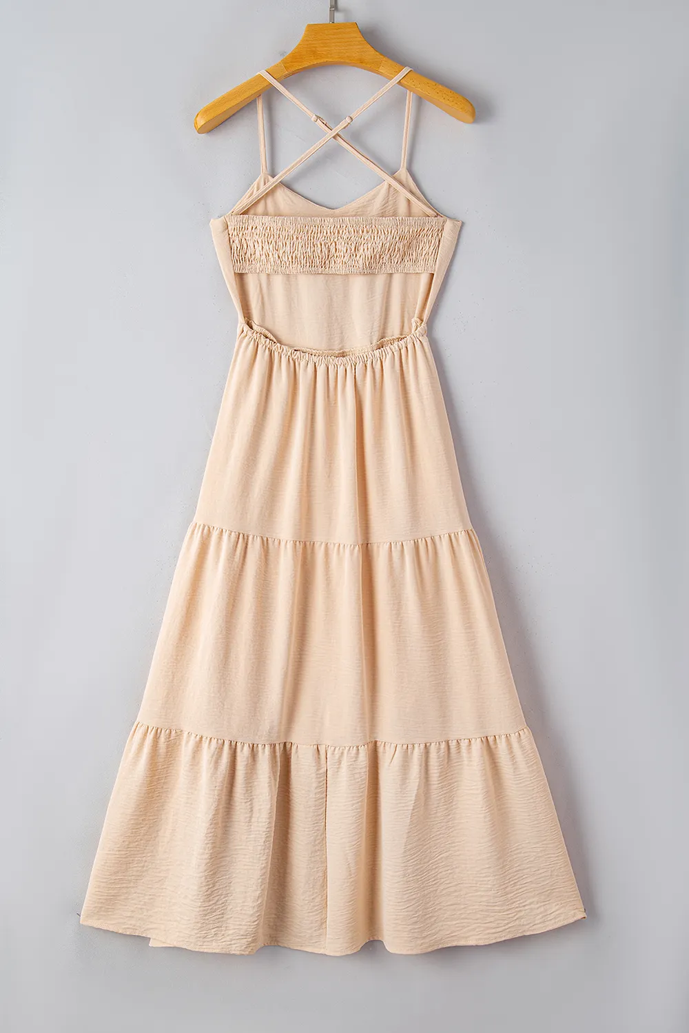 Tiered Crisscross Spaghetti Strap Dress, image 8
