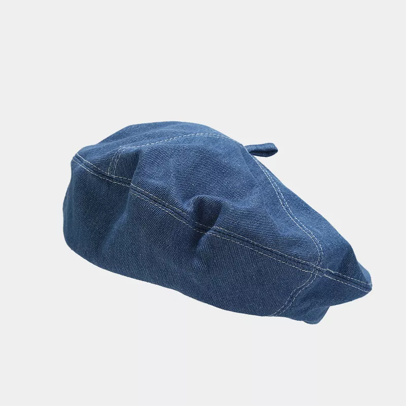 Vintage Style Denim Beret Hat, image 5