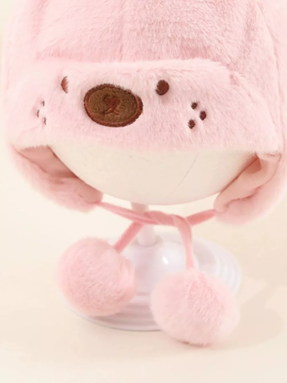 Children's Cute Bear Ear Plush Hat, image 10