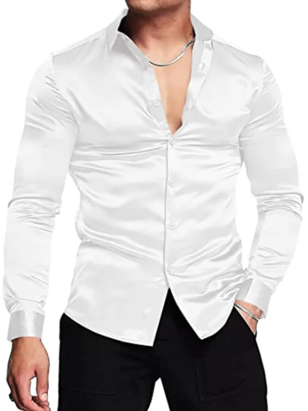 Men's Full Size Button Up Long Sleeve Shirt Plus Size, image 4