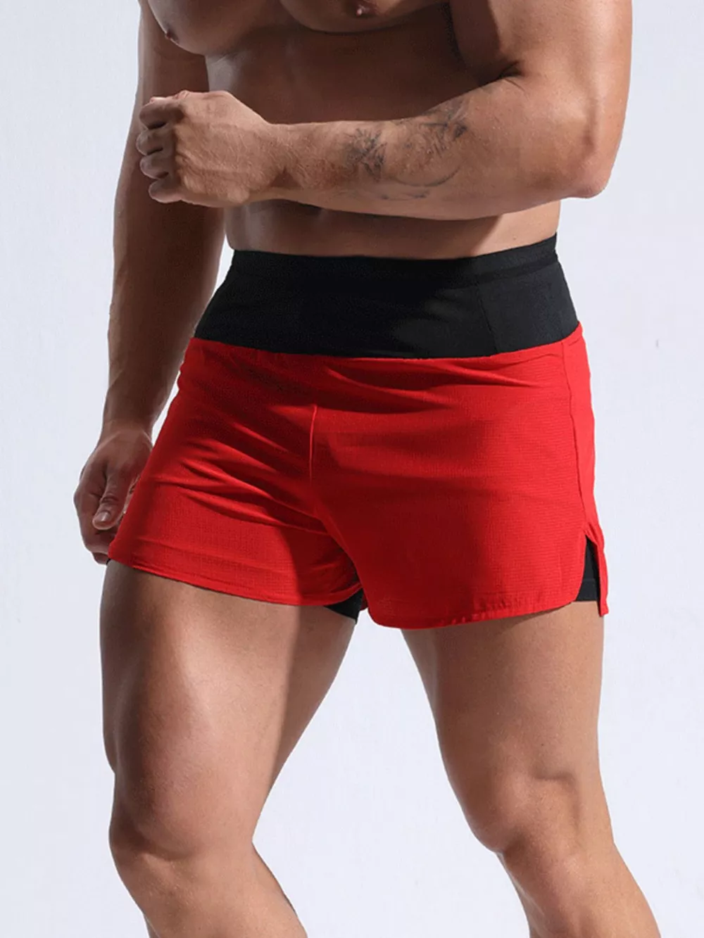 Men's Full Size Contrast Active Shorts Plus Size, image 12