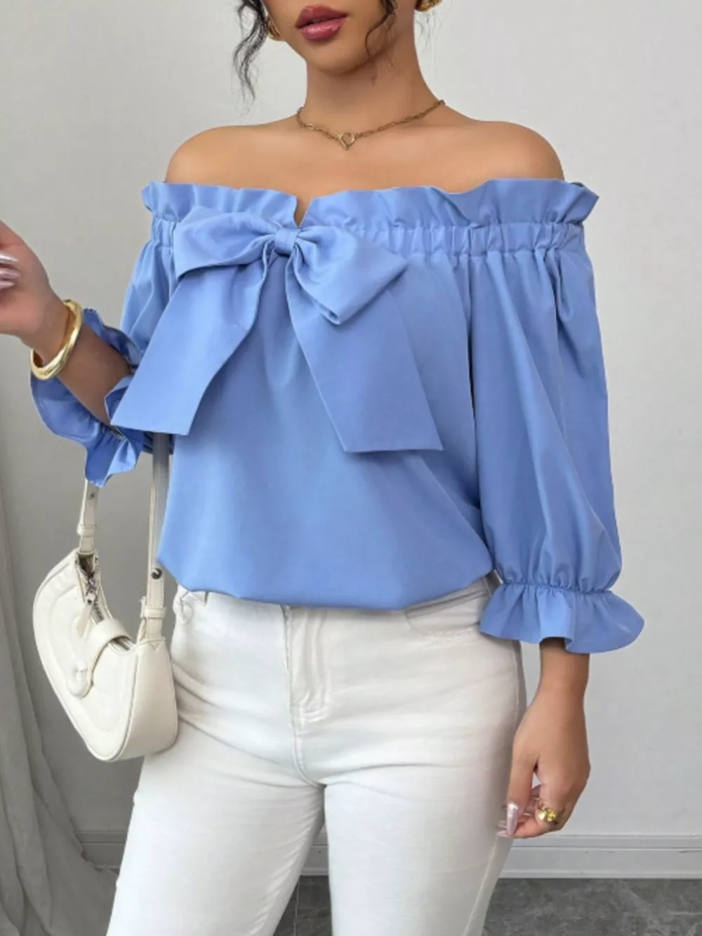 Bow Flounce Sleeve Blouse, image 24
