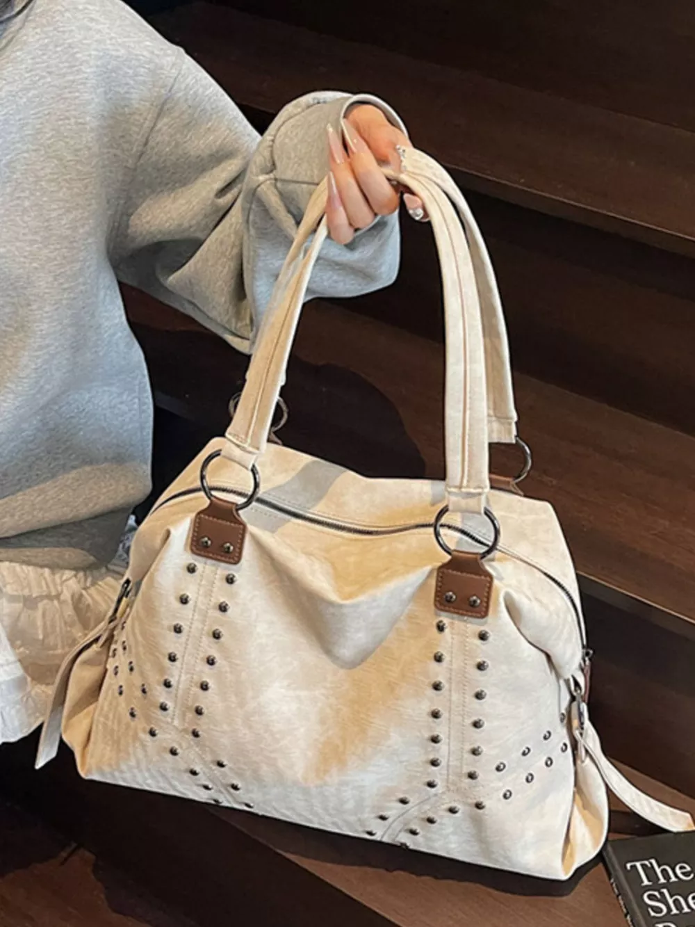 Studded Vintage-Style Handbag, image 5
