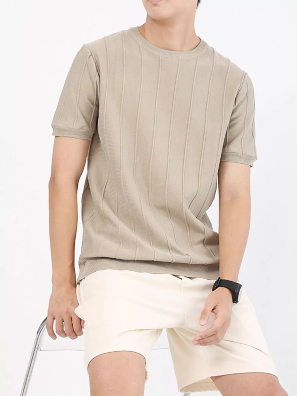 Men's Plus Size Textured Short Sleeve T-Shirt, image 4