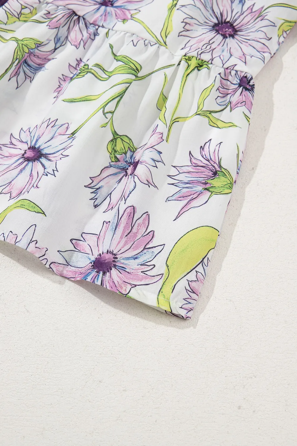Floral Print Flounce Sleeve Peplum Blouse, image 5