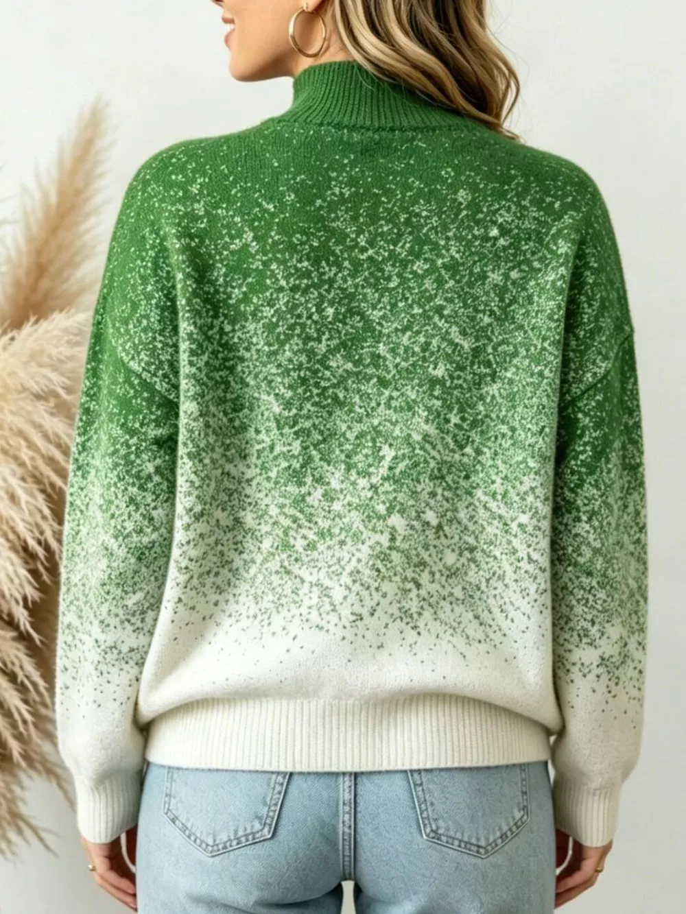 Gradient Turtleneck Long Sleeve Sweater, image 9