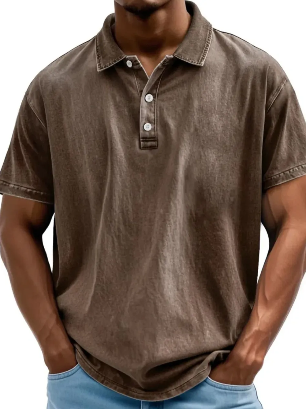 Men's Full Size Collared Neck Short Sleeve Polo Plus Size, image 2