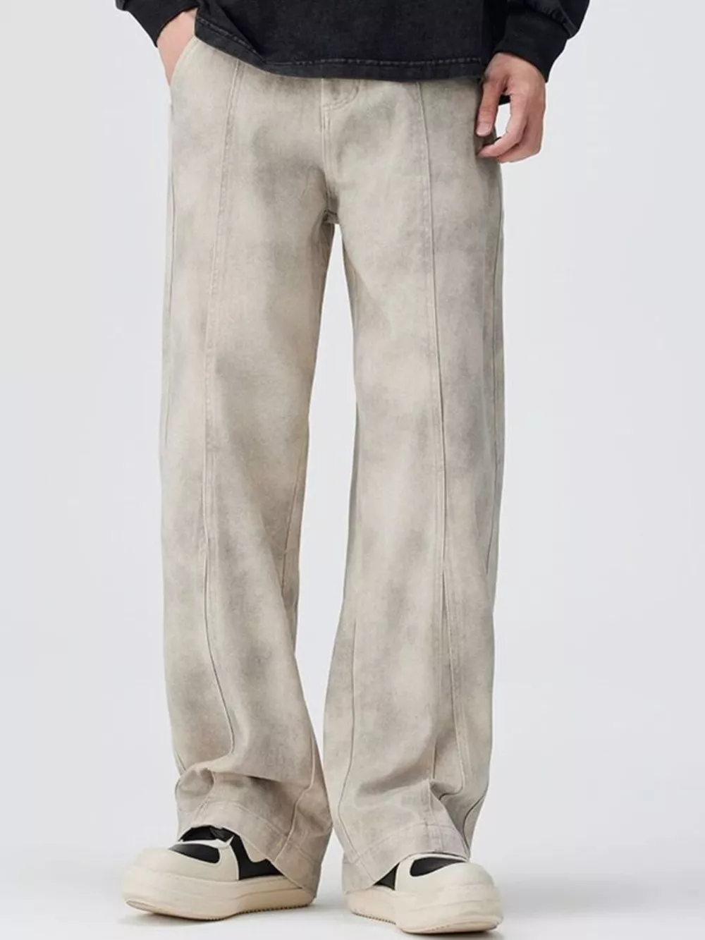 Men's Plus Size Vintage Wash Wide Leg Pants, image 3